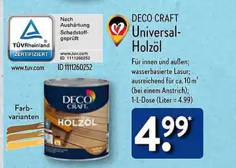 Aldi Nord Deco craft universal-holzöl Angebot