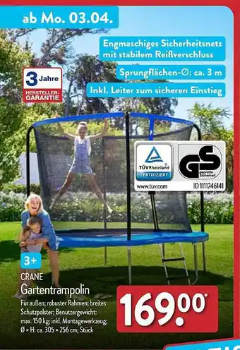 Aldi Nord Crane gartentrampolin Angebot