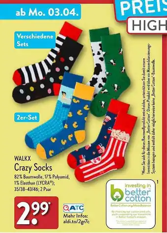 Aldi Nord Walkx crazy socks Angebot