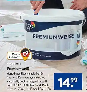 Aldi Süd Deco craft premiumweiß Angebot