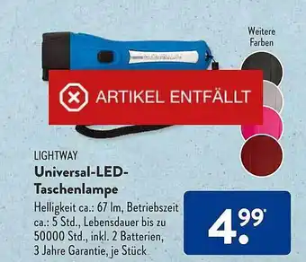 Aldi Süd Lightway universal-led-taschenlampe Angebot