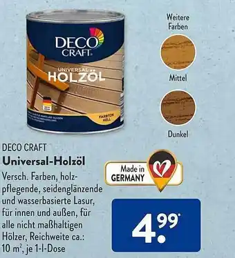 Aldi Süd Deco craft universal-holzöl Angebot