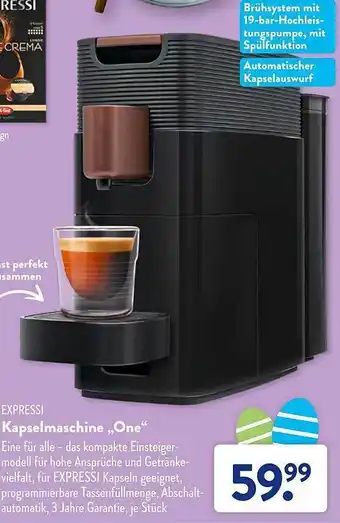 Aldi Süd Expressi kapselmaschine „one“ Angebot