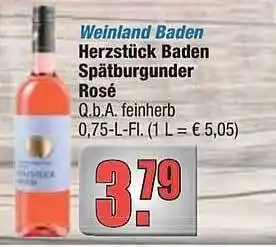 alldrink Weinland baden herzstück baden spätburgunder rosé . Angebot