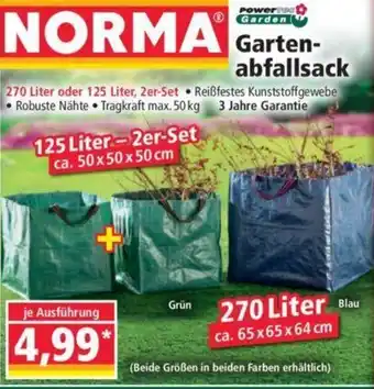 Norma Powertec Garden Gartenabfallsack 270 Liter oder 125 Liter Angebot