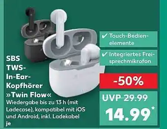 Kaufland Sbs tws-in-ear-kopfhörer „twin flow“ Angebot