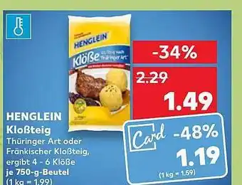 Kaufland Henglein kloßteig Angebot