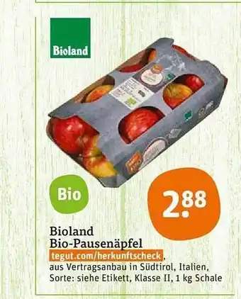 tegut Bioland Bio-pausenäpfel Angebot