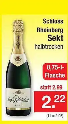 Zimmermann Schloss rheinberg sekt Angebot