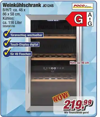 Poco Pocoline weinkühlschrank jc124s Angebot