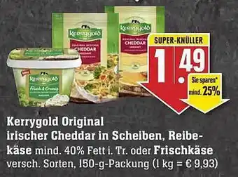 Scheck-in-Center Kerrygold original irischer cheddar in scheiben, reibekäse oder frischkäse Angebot