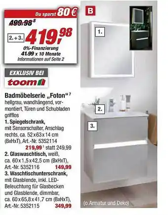 toom Baumarkt Badmöbelserie foton Angebot