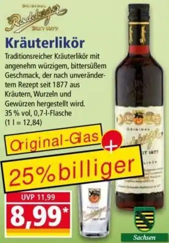 Norma Radeberger Kräuterlikör 0,7 L Flasche Angebot