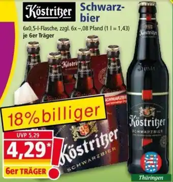 Norma Köstritzer Schwarzbier 6x0,5 L Flasche Angebot