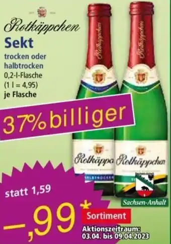 Norma Rotkäppchen Sekt 0,2 L Flasche Angebot