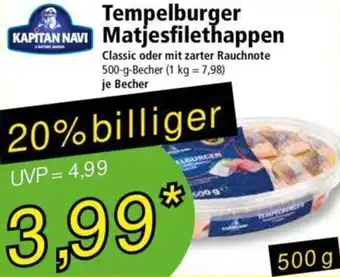 Norma Kapitan Navi Tempelburger Matjesfilethappen 500 g Becher Angebot