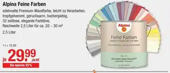 V Baumarkt Alpina Feine Farben 2,5L Angebot