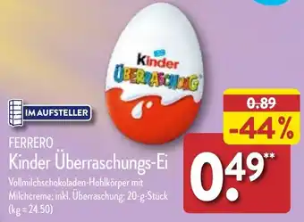 Aldi Nord Ferrero Kinder Überraschungs-Ei 20 g Stück Angebot