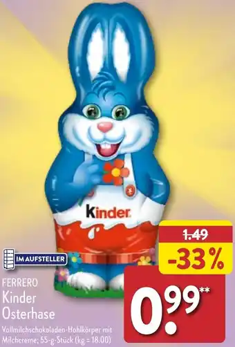 Aldi Nord Ferrero Kinder Osterhase 55 g Stück Angebot