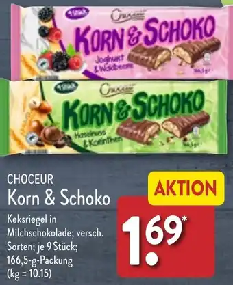 Aldi Nord Choceur Korn & Schoko 166,5 g Packung Angebot