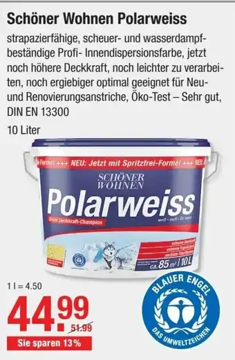 V Baumarkt Schöner Wohnen Polarweiss 10L Angebot