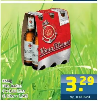 Getränke Arena König Pils, Radler 6x0,33L Angebot