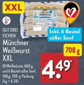 Aldi Nord Gut Drei Eichen Münchner Weißwürst XXL 708 g Packung Angebot