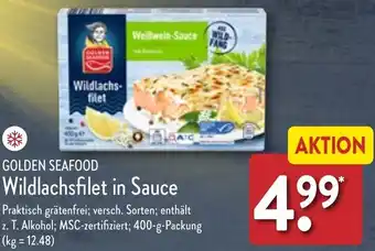 Aldi Nord Golden Seafood Wildlachsfilet in Sauce 400 g Packung Angebot