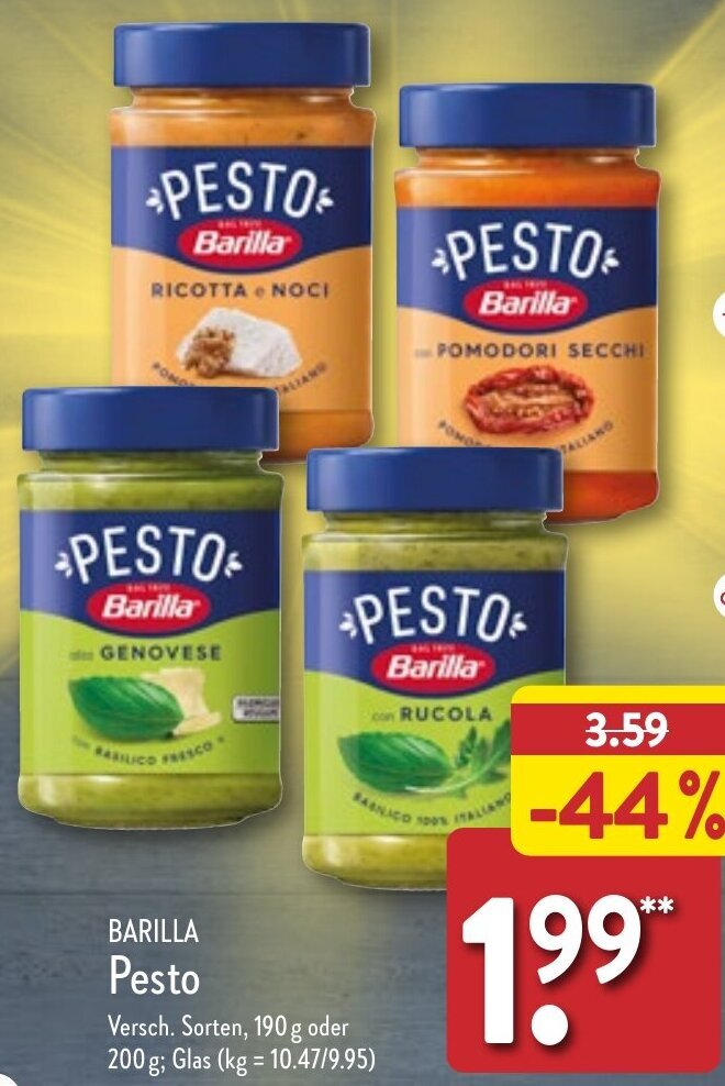Barilla Pesto 190 g oder 200 g Angebot bei Aldi Nord