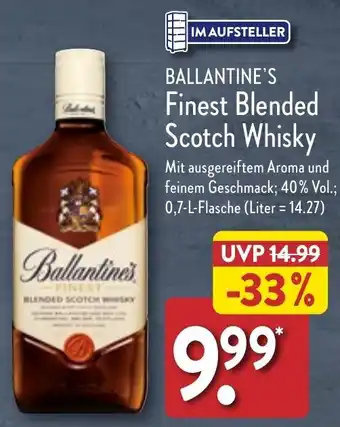 Aldi Nord Ballantine's Finest Blended Scotch Whisky 0,7 L Flasche Angebot