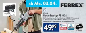 Aldi Nord Ferrex Elektro Säbelsäge FS 850-2 Angebot