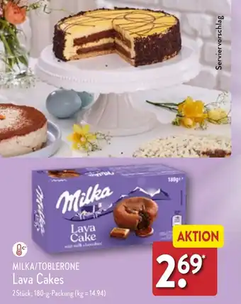 Aldi Nord Milka/Toblerone Lava Cakes 180 g packung Angebot