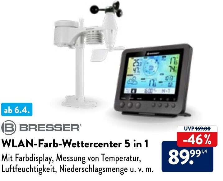 Bresser WLANFarbWettercenter 5 in 1 Angebot bei Aldi Nord