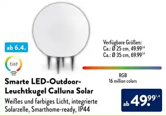 Aldi Nord Smarte LED Outdoor Leuchtkugel Calluna Solar Angebot