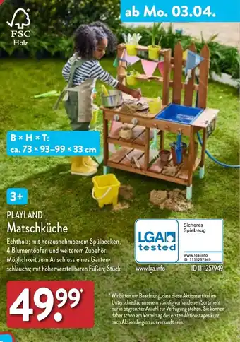 Aldi Nord Playland Matschküche Angebot