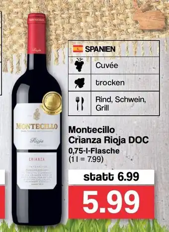 Famila Nord West Montecillo Crianza Rioja DOC 0,75L Angebot