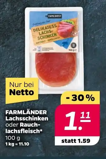 NETTO Farmländer Lachsschinken 100 g Angebot
