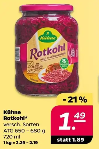 NETTO Kühne Rotkohl* 720 ml Angebot