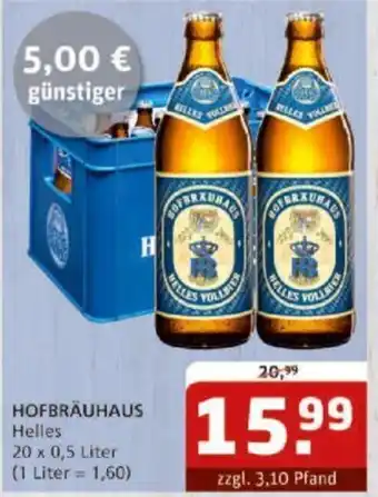 Getränke Quelle Hofbräuhaus Helles 20x0,5 Liter Angebot