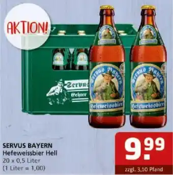 Getränke Quelle Servus Bayern Hefeweissbier Hell 20x0,5 Liter Angebot