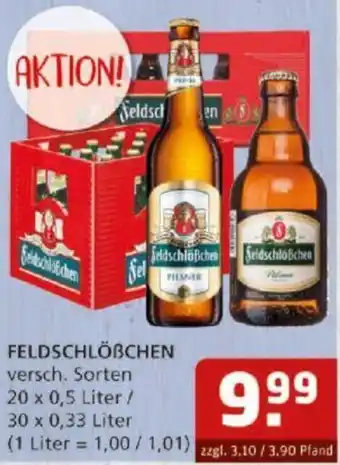 Getränke Quelle Feldschlößchen 20x0,5/30x0,33 Liter Angebot