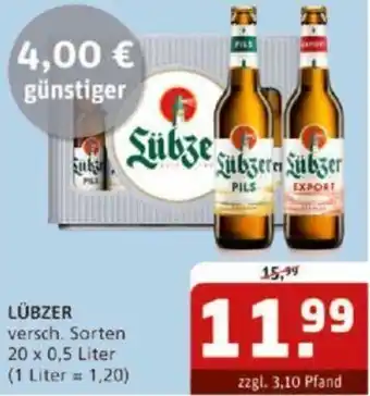 Getränke Quelle Lübzer 20x0,5 Liter Angebot