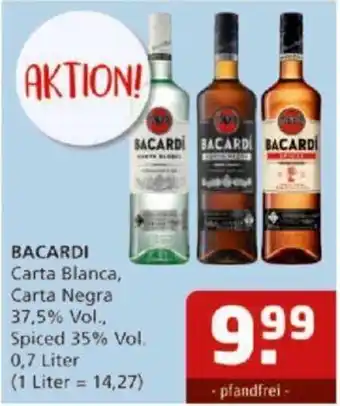 Getränke Quelle Bacardi Carta Blanca 0,7 Liter Angebot