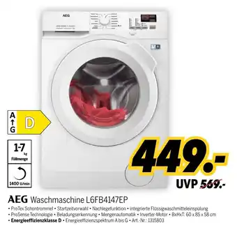 MEDIMAX AEG Waschmaschine L6FB4147EP Angebot