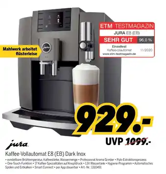 MEDIMAX Jura Kaffee  Vollautomat E8 (EB) Dark Inox Angebot