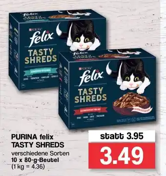 Famila Nord West Purina felix Tasty Shreds 10x80g Beutel Angebot