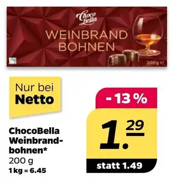 NETTO ChocoBella Weinbrandbohnen 200 g Angebot