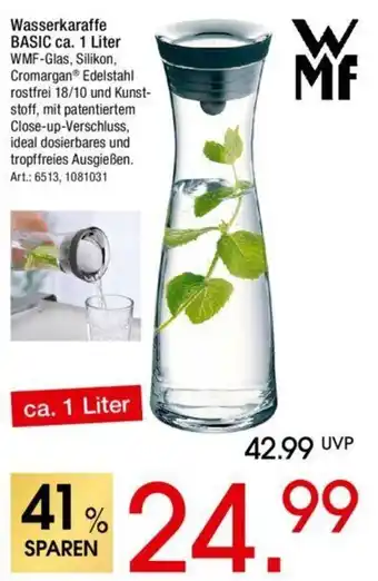 Zurbrüggen WMF Wasserkaraffe Basic ca. 1 Liter Angebot