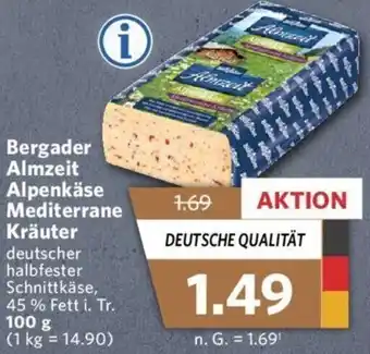 Combi Bergader Almzeit Alpenkäse Mediterrane Kräuter 100 g Angebot