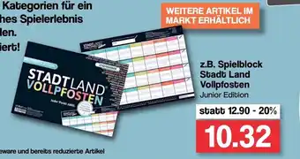 Famila Nord West z.B. Spielblock Stadt Land Vollpfosten Angebot